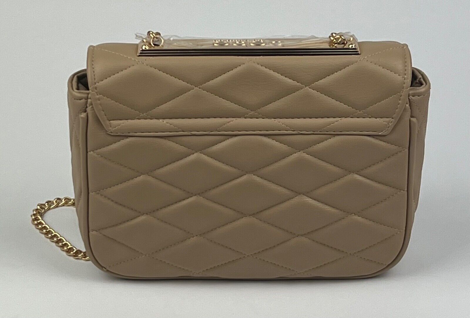 NEW! Bebe Women's Abigail Smooth Flap Shoulder Bag In Beige NWT $89