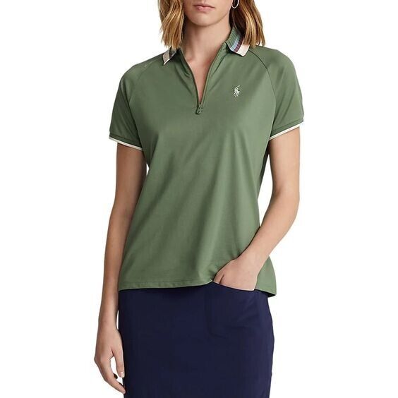 NEW! RLX Golf Ralph Lauren Womens M Tailored Fit Quarter-Zip Polo Shirt NWT $110