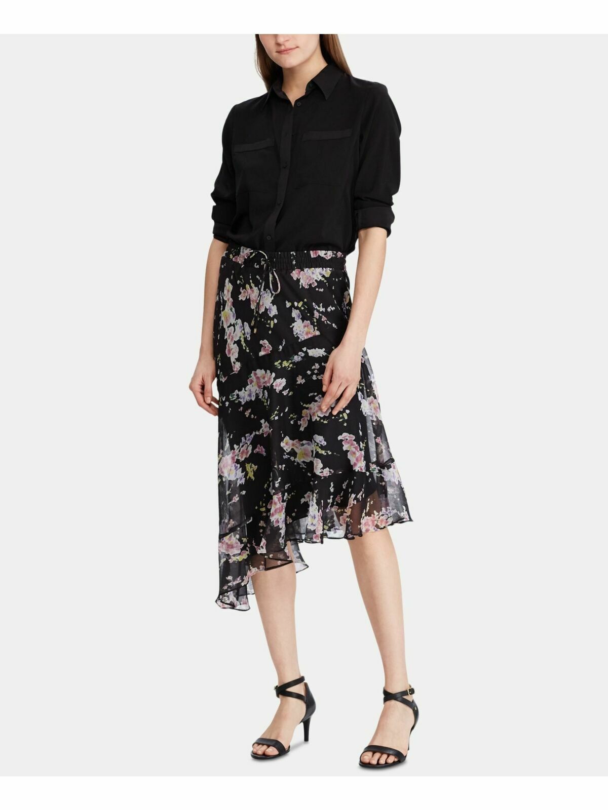 NEW! Ralph Lauren Women's 16W Floral Tiered Georgette Peasant Skirt NWT $135