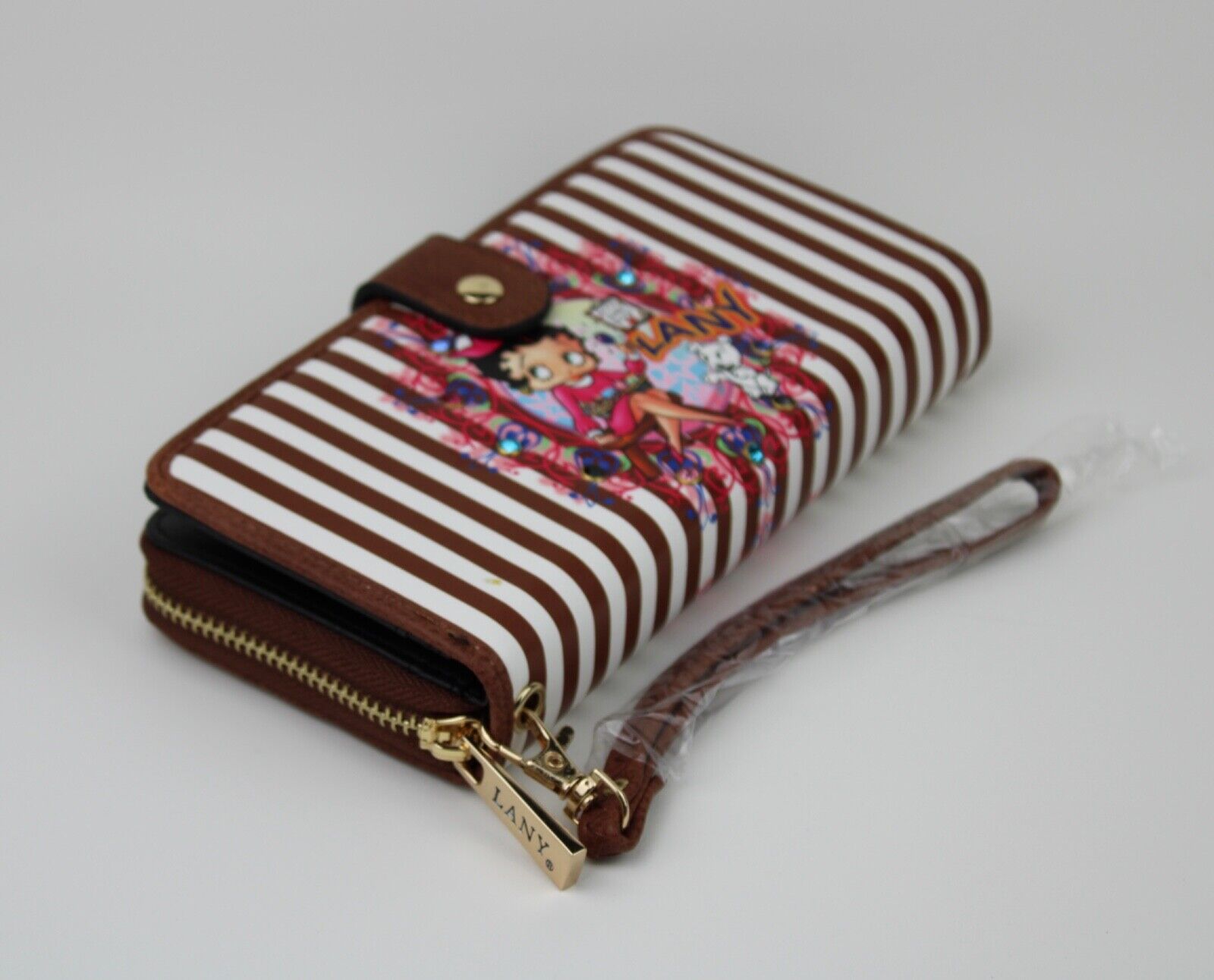 NEW! Betty Boop Women's Lany Vegan Wristlet Wallet