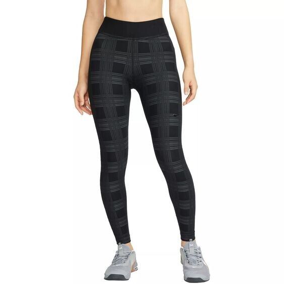 NEW! Nike Pro Women's Plus 3X Dri-FIT Mid Rise Hyperwarm Plaid Tights NWT $75