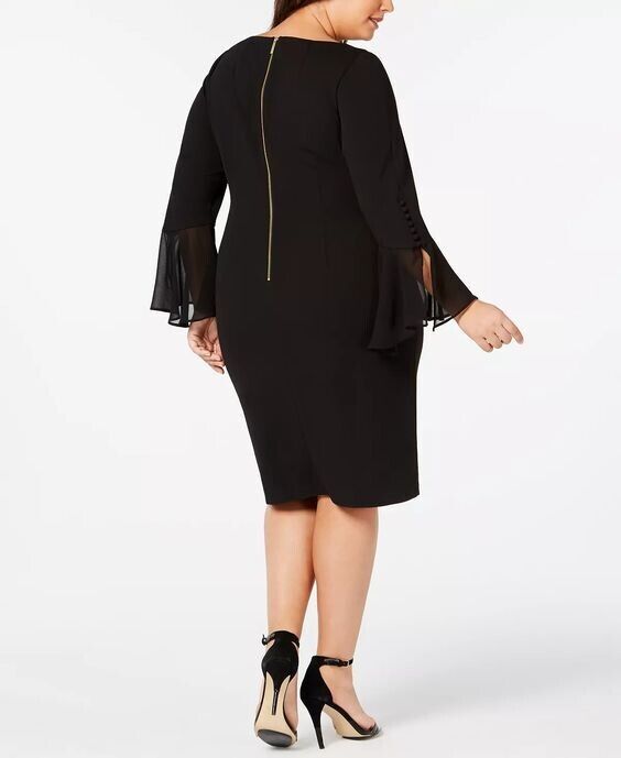 Calvin Klein Women's Illusion Bell-Sleeve Dress