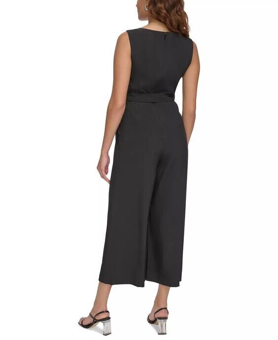 NEW! Calvin Klein Women's 4 Sleeveless Belted Commuter Jumpsuit MSRP $139