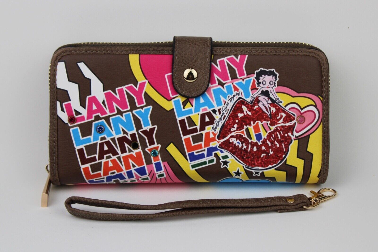 NEW! Betty Boop Women's Lany Vegan Wristlet Wallet