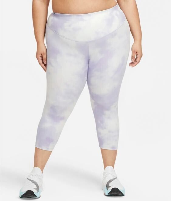 NEW! Nike One Women's Plus Size 1X Tie Dye Mid-Rise Crop Leggings NWT $55