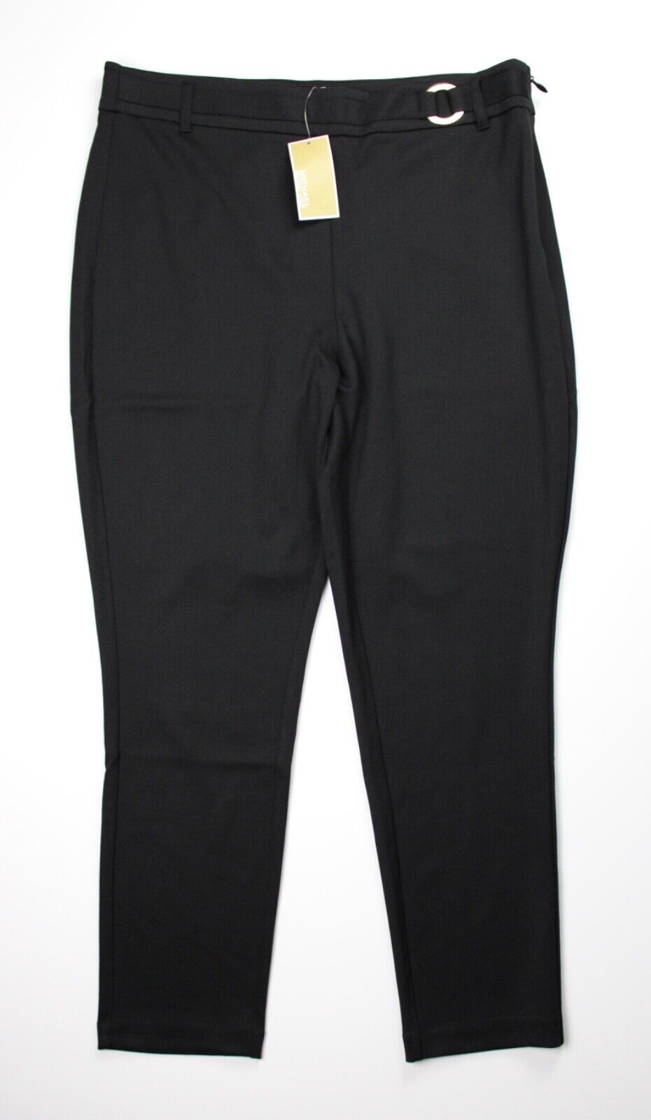 NEW! MICHAEL Michael Kors Women's XL Logo Slim Ankle Pants In Black NWT $110