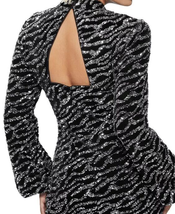 NEW! Guess Women's Zoe Sequin Balloon-Sleeve Dress