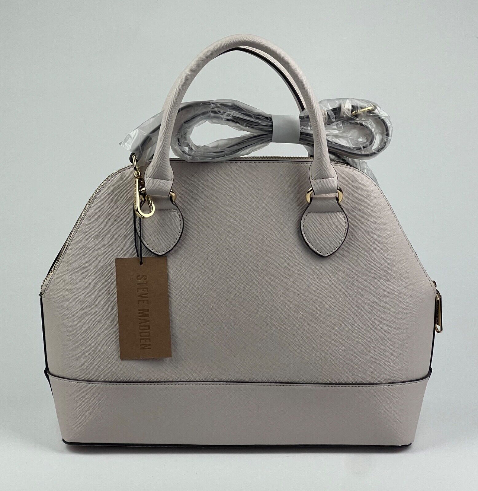 NEW! Steve Madden Women's BRELLI Logo Satchel Bag In Bone NWT $108