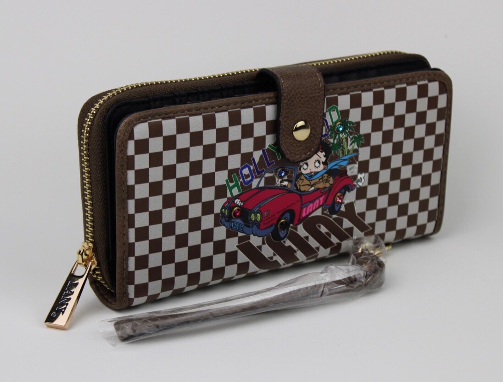 NEW! Betty Boop Women's Lany Vegan Wristlet Wallet