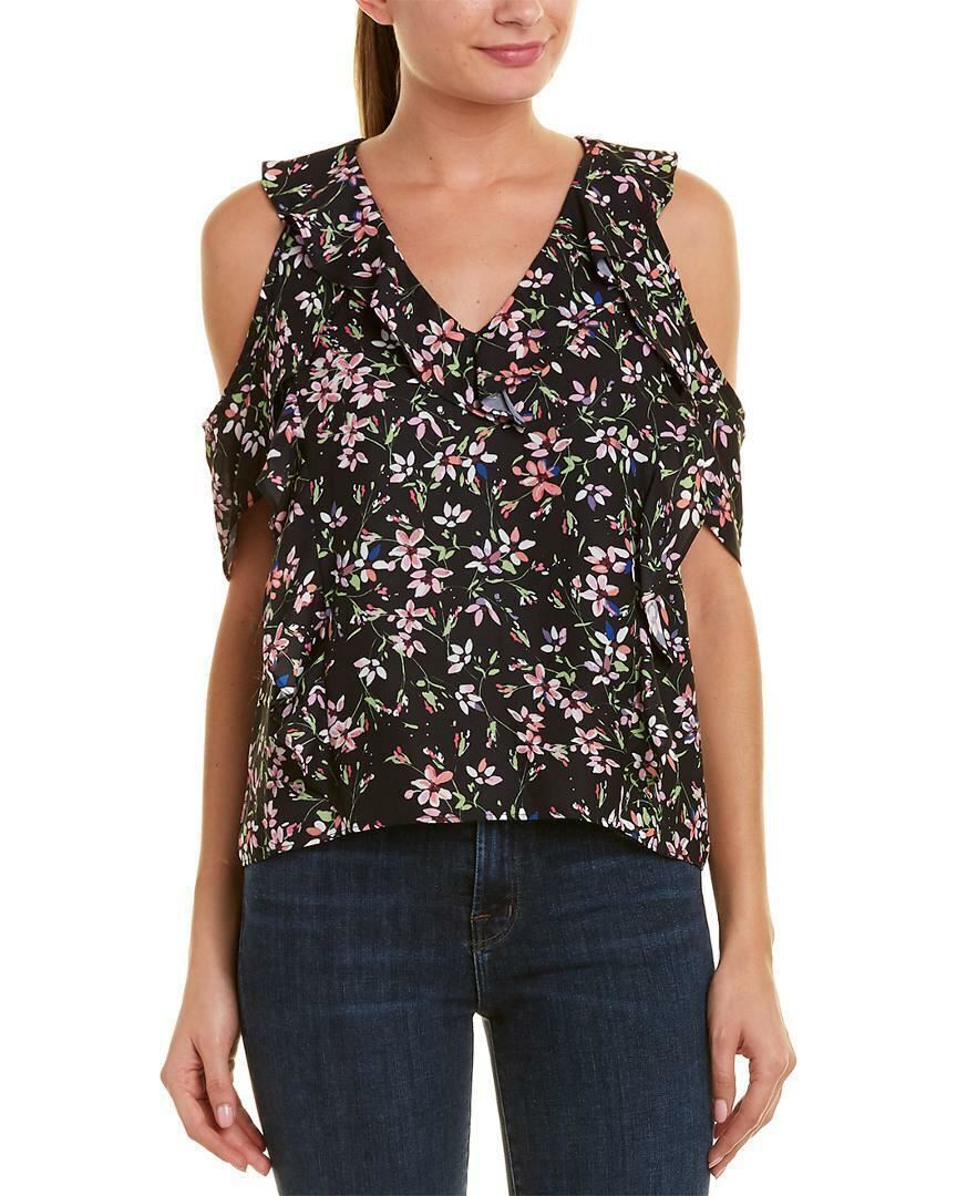 NEW! Parker Women's XS Cold Shoulder Ruffle Floral Blouse In Lisse NWT $228