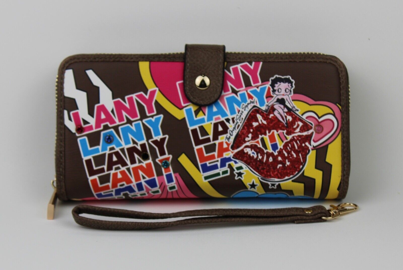 NEW! Betty Boop Women's Lany Vegan Wristlet Wallet