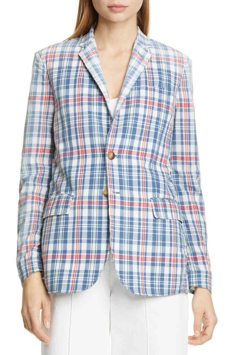 NEW! Polo Ralph Lauren Women's 6 Madras Plaid Cotton Blazer NWT $498