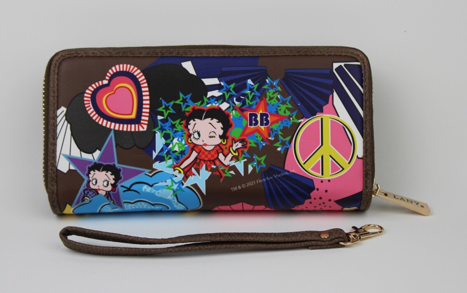 NEW! Betty Boop Women's Lany Vegan Wristlet Wallet