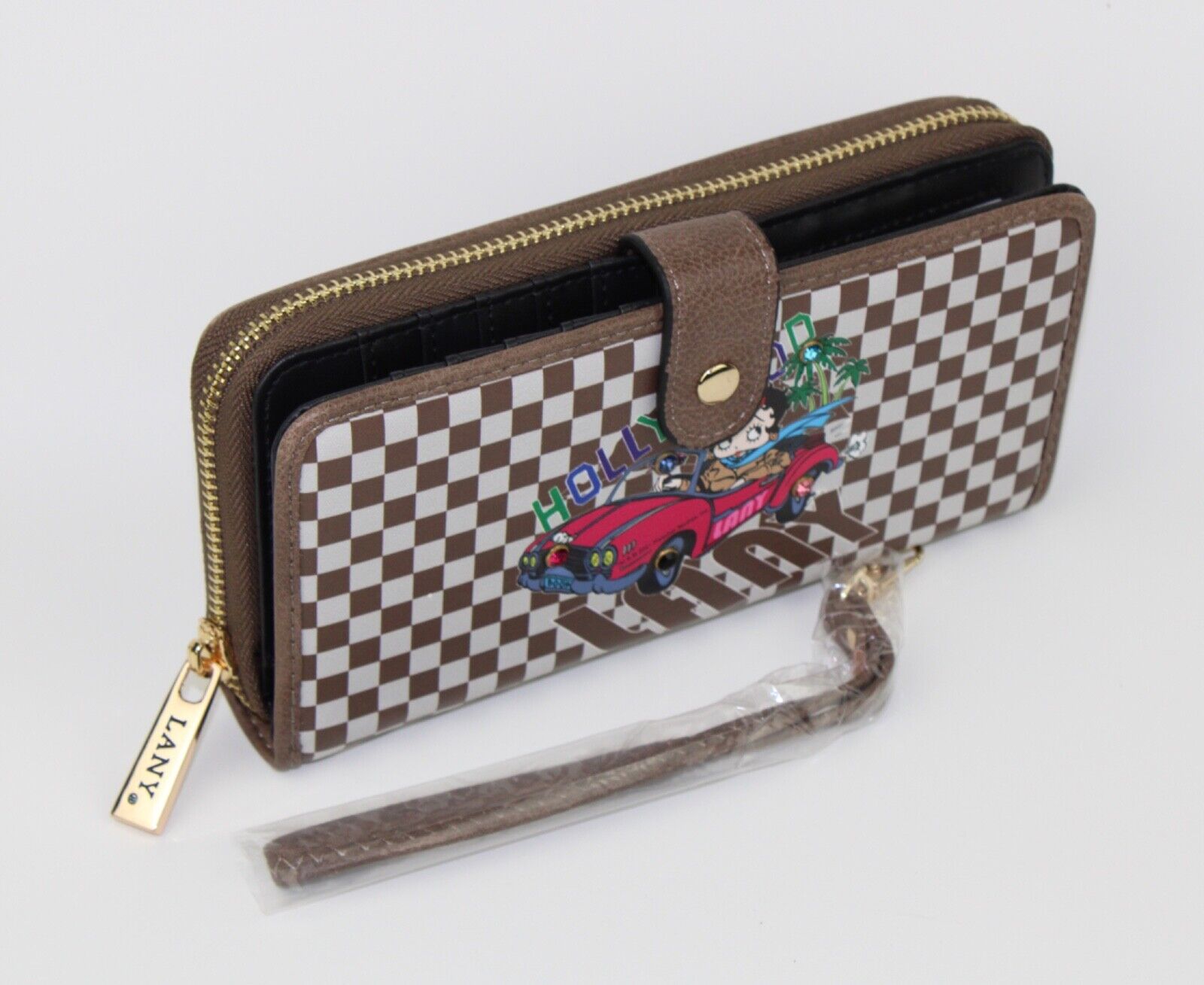 NEW! Betty Boop Women's Lany Vegan Wristlet Wallet