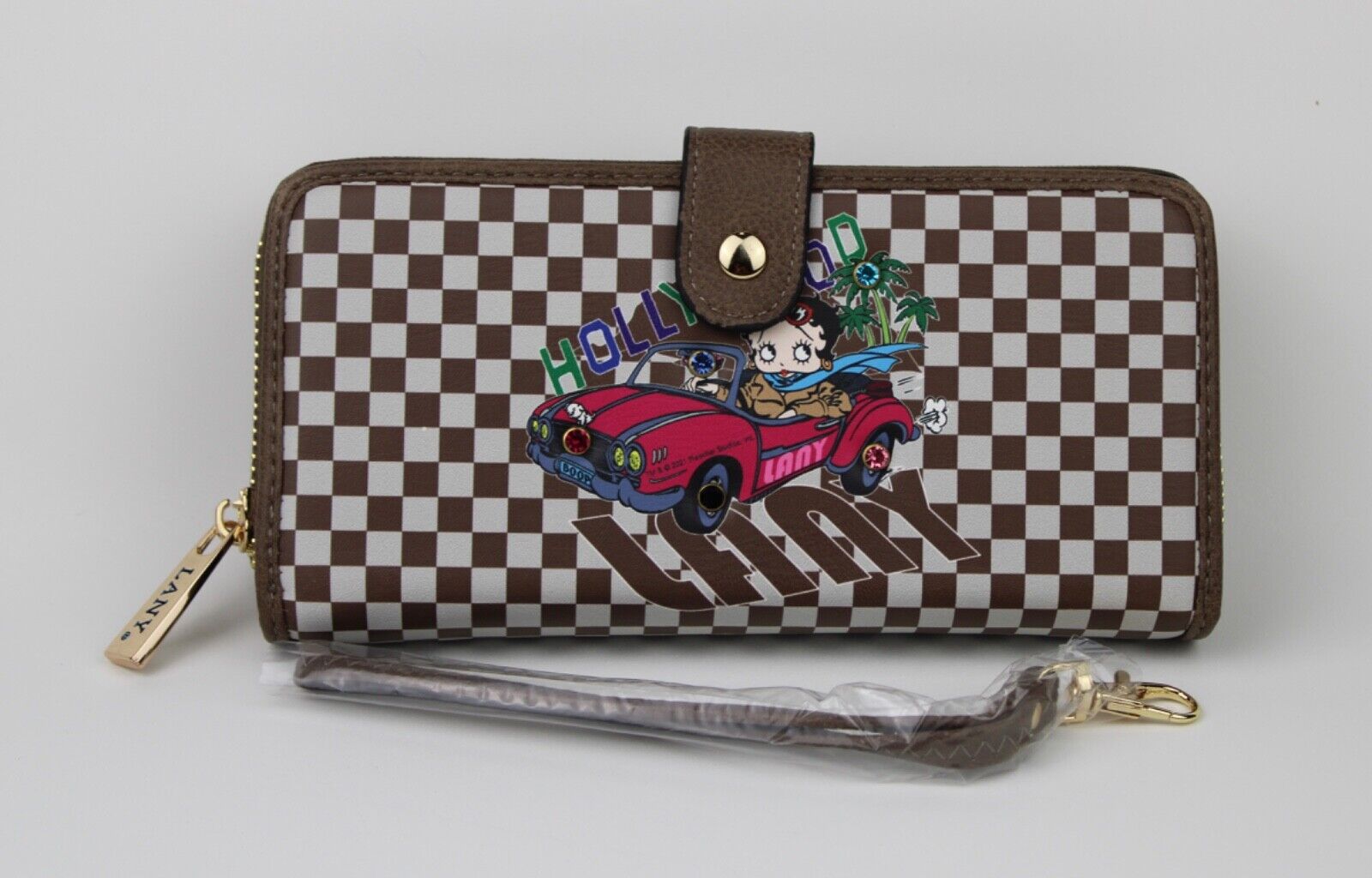 NEW! Betty Boop Women's Lany Vegan Wristlet Wallet