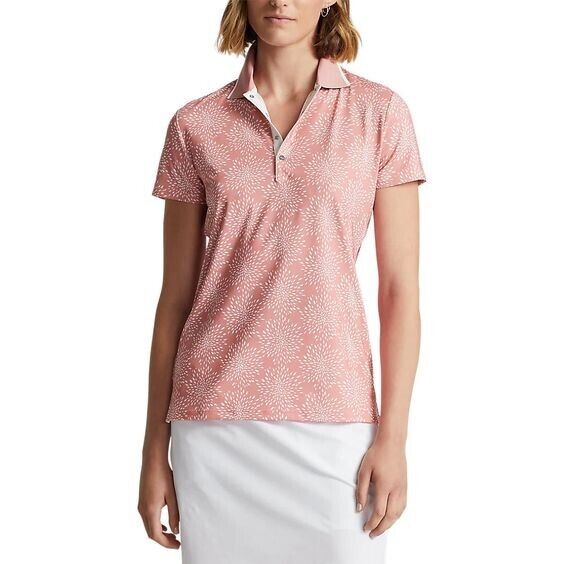 NEW! RLX Golf Ralph Lauren Women's S Printed Air Flow Jersey Polo Shirt NWT $115