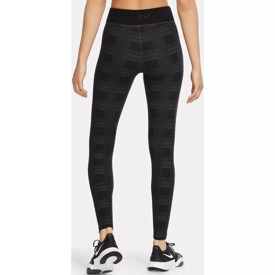 NEW! Nike Pro Women's Plus 3X Dri-FIT Mid Rise Hyperwarm Plaid Tights NWT $75