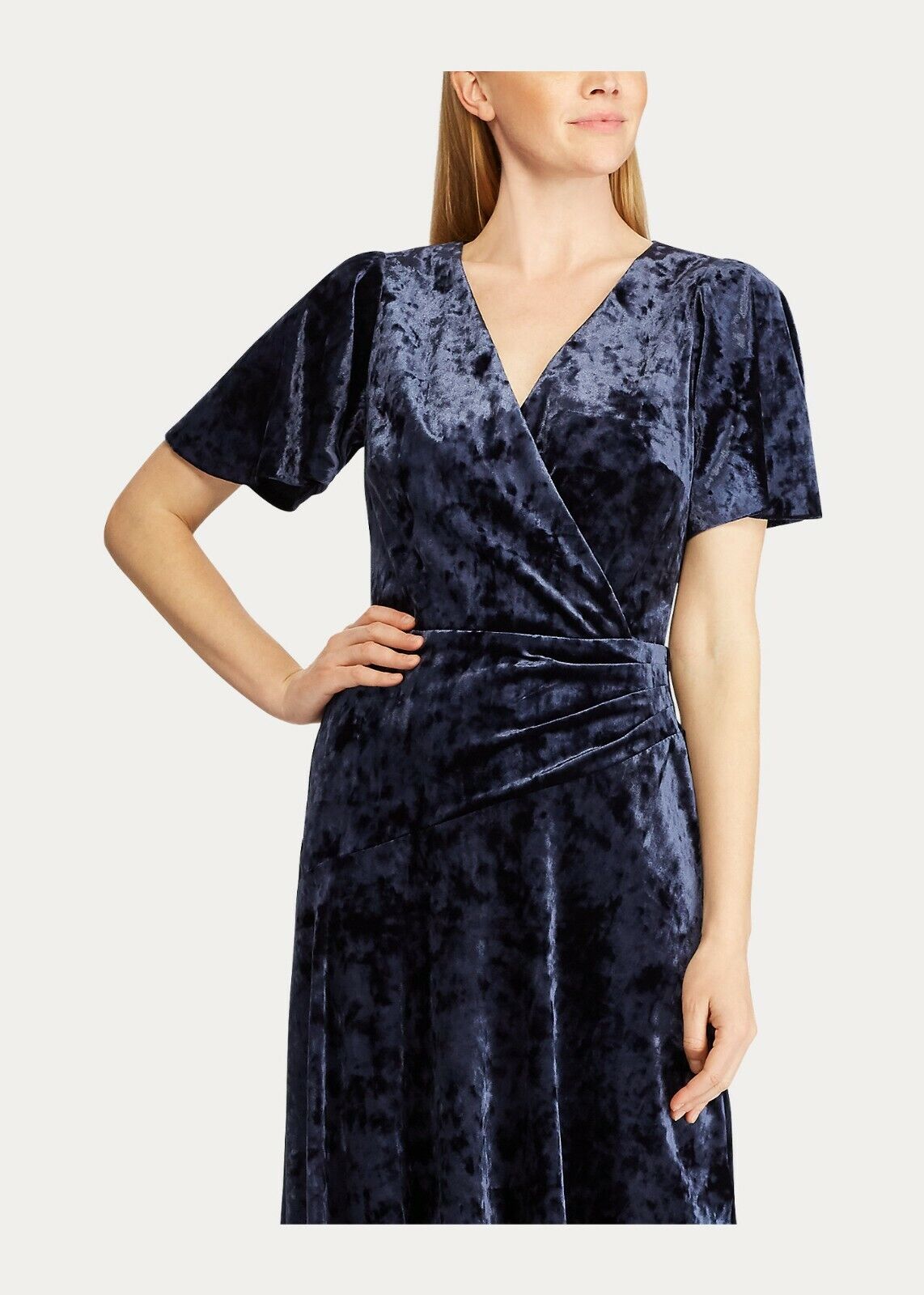 NEW! Lauren Ralph Lauren Women's 6 Velvet Short Flutter Sleeves Dress NWT $165