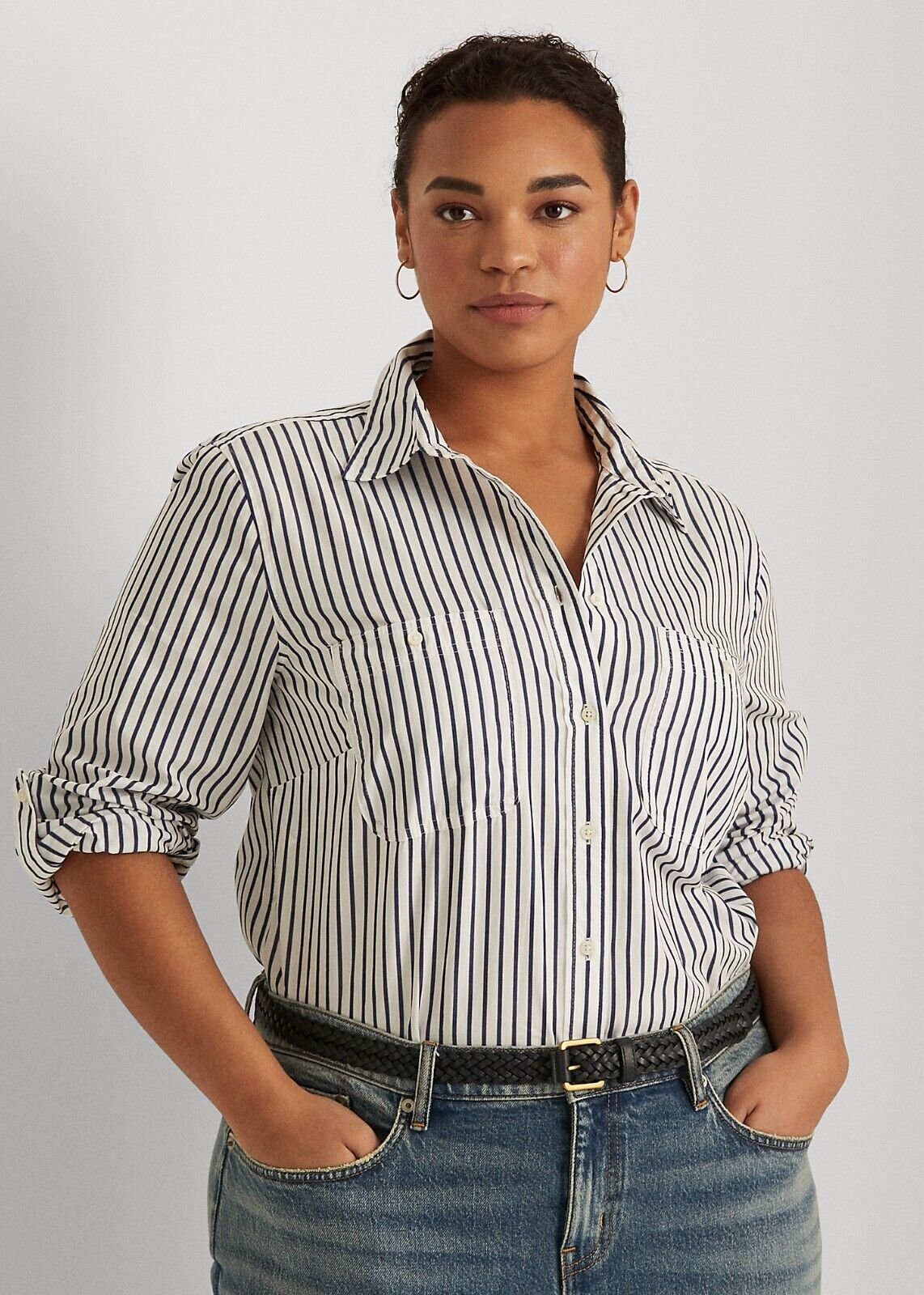 Lauren Ralph Lauren Women's Striped Cotton Shirt