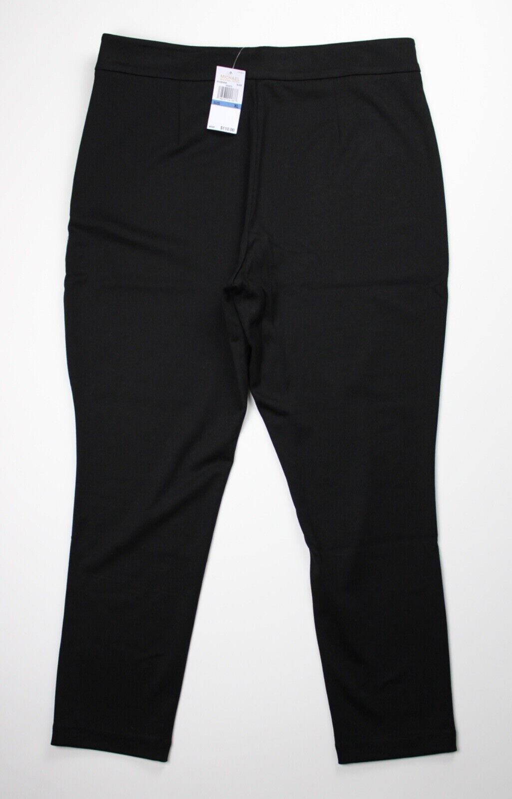 NEW! MICHAEL Michael Kors Women's XL Logo Slim Ankle Pants In Black NWT $110