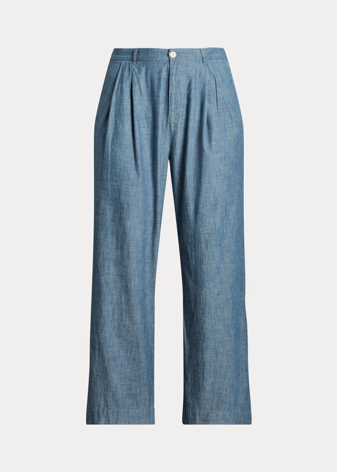 NEW! Lauren Ralph Lauren Women's Pleated Chambray Wide-Leg Pant