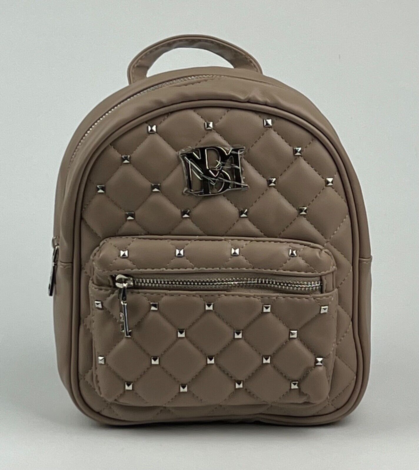 NEW! Badgley Mischka Women's Studded Backpack Bag In Taupe NWT $99