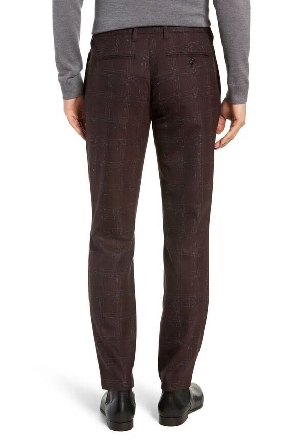 NEW! Ted Baker Men's 34R Ddartro Bouclé-Check Relaxed Fit Trousers NWT $219