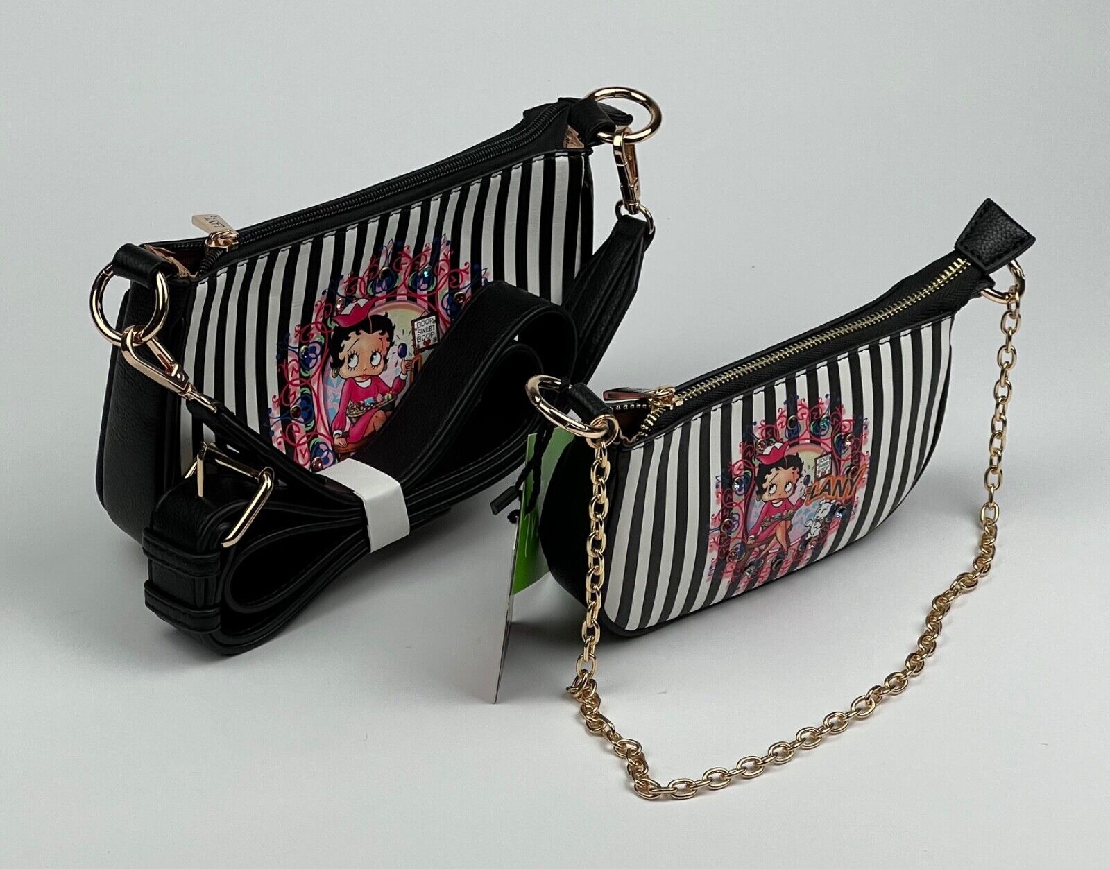 NEW! Betty Boop Womens Lany Vegan Crossbody with Chain Shoulder Bag