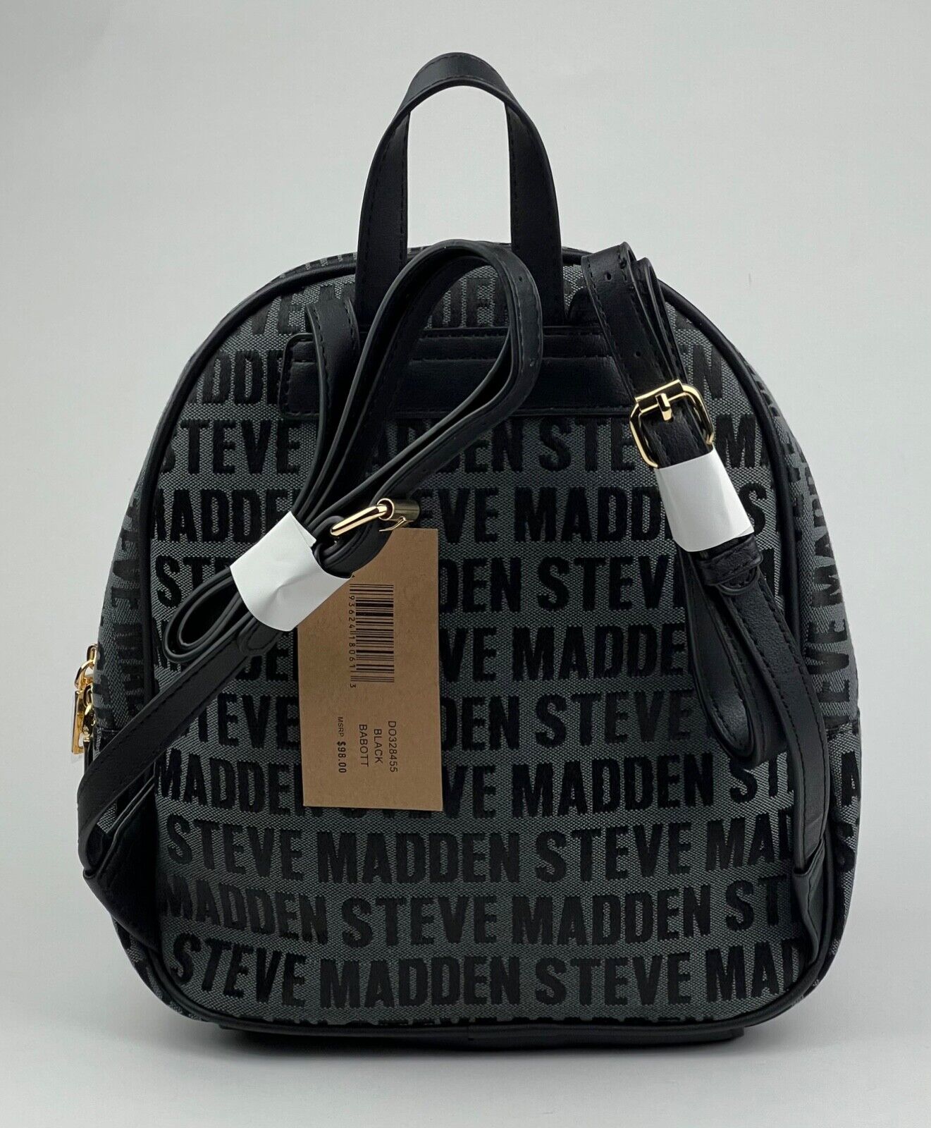 NEW! Steve Madden Women's BABOTT Logo Backpack In Black NWT $98