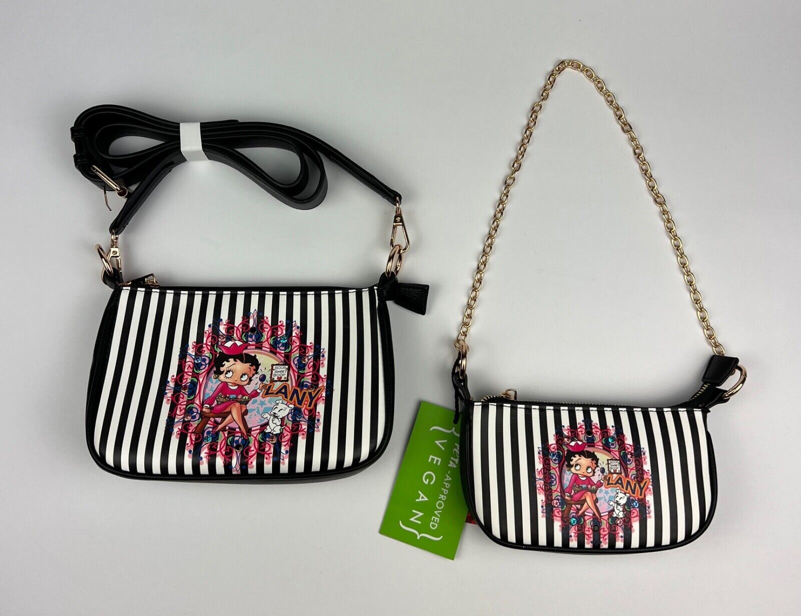 NEW! Betty Boop Womens Lany Vegan Crossbody with Chain Shoulder Bag