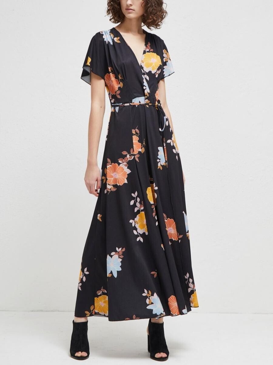 NEW! French Connection Women's 0 Shikoku Crepe Maxi Dress NWT $158