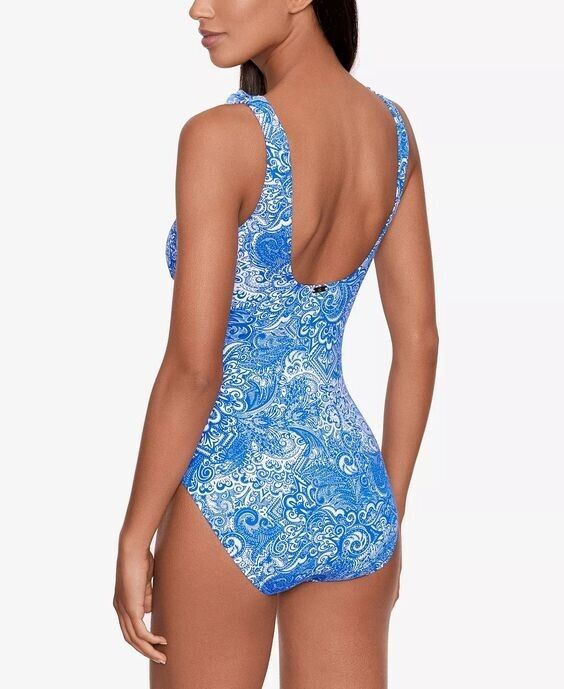 NEW! Lauren Ralph Lauren Women's 14 Ruffle Surplice One Piece Swimsuit NWT $150