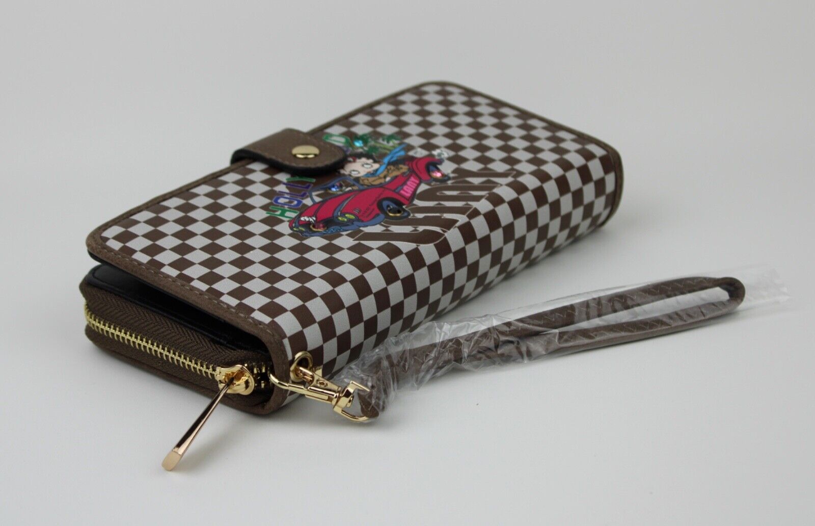 NEW! Betty Boop Women's Lany Vegan Wristlet Wallet