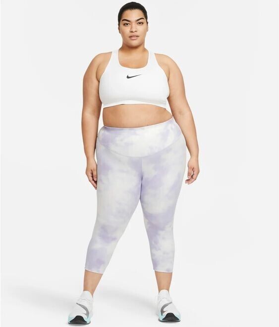 NEW! Nike One Women's Plus Size 1X Tie Dye Mid-Rise Crop Leggings NWT $55