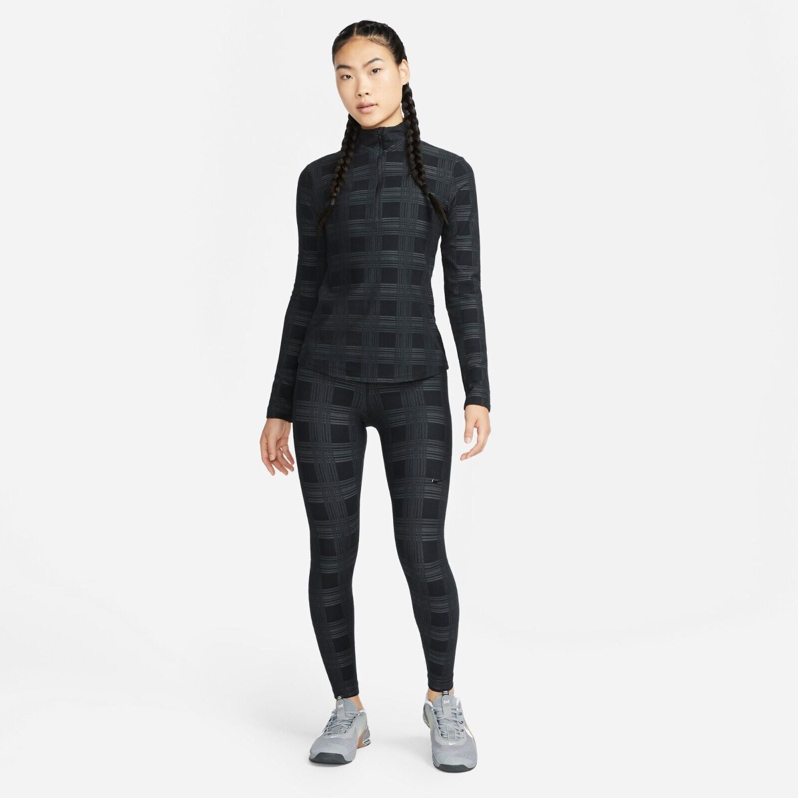 NEW! Nike Pro Women's Plus 3X Dri-FIT Mid Rise Hyperwarm Plaid Tights NWT $75