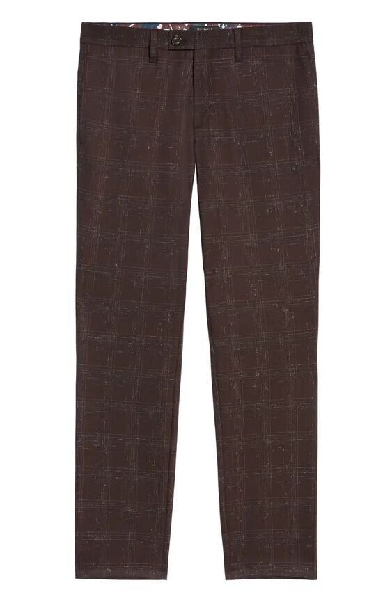 NEW! Ted Baker Men's 34R Ddartro Bouclé-Check Relaxed Fit Trousers NWT $219