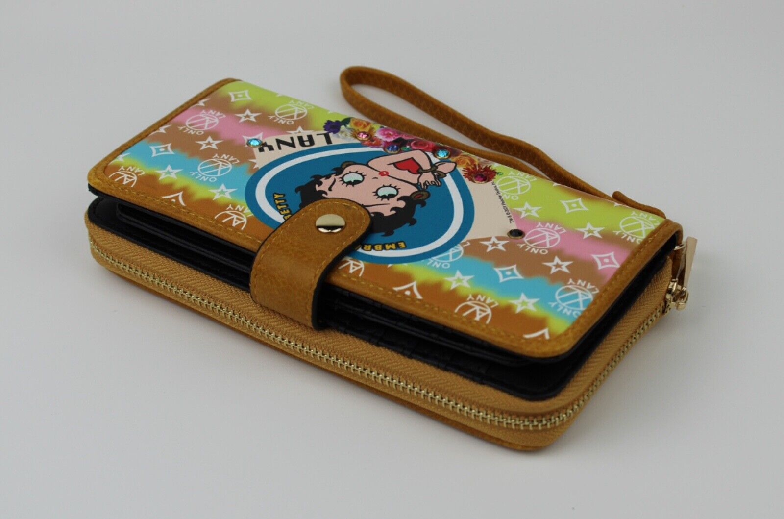 NEW! Betty Boop Women's Lany Vegan Wristlet Wallet