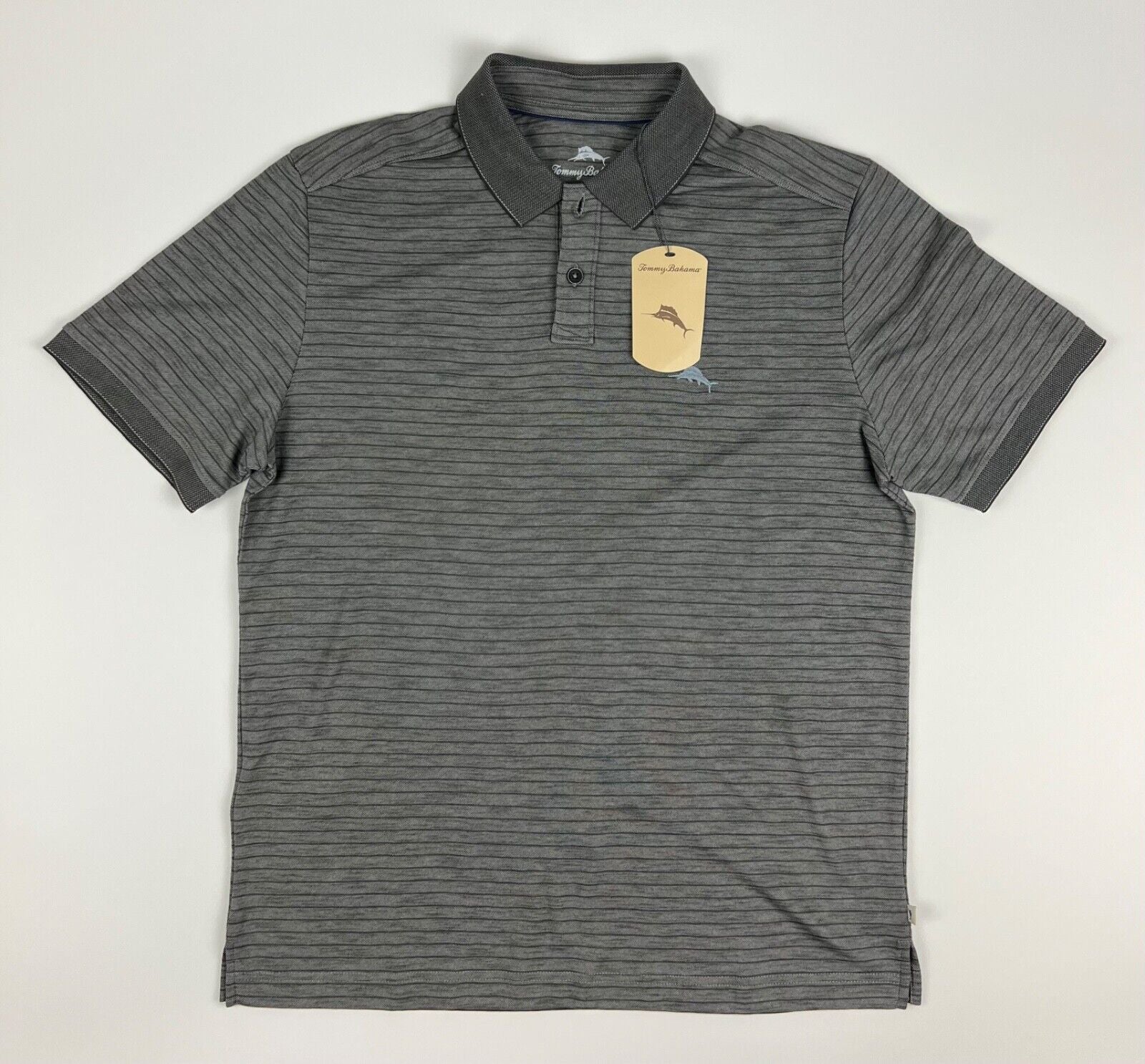 NEW! Tommy Bahama Men's S Striped Polo Shirt In Harbor Mist NWT $99.50