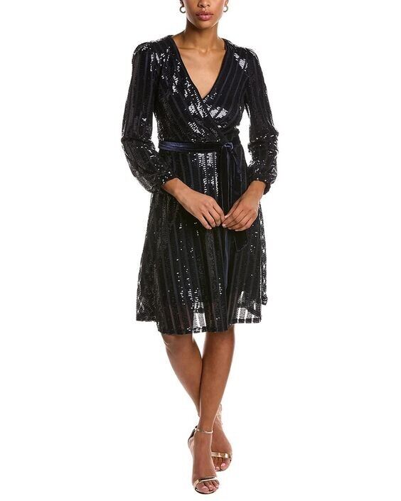 NEW! Nanette Lepore Women's Size 10 Sequin Belted Surplice Dress NWT $188