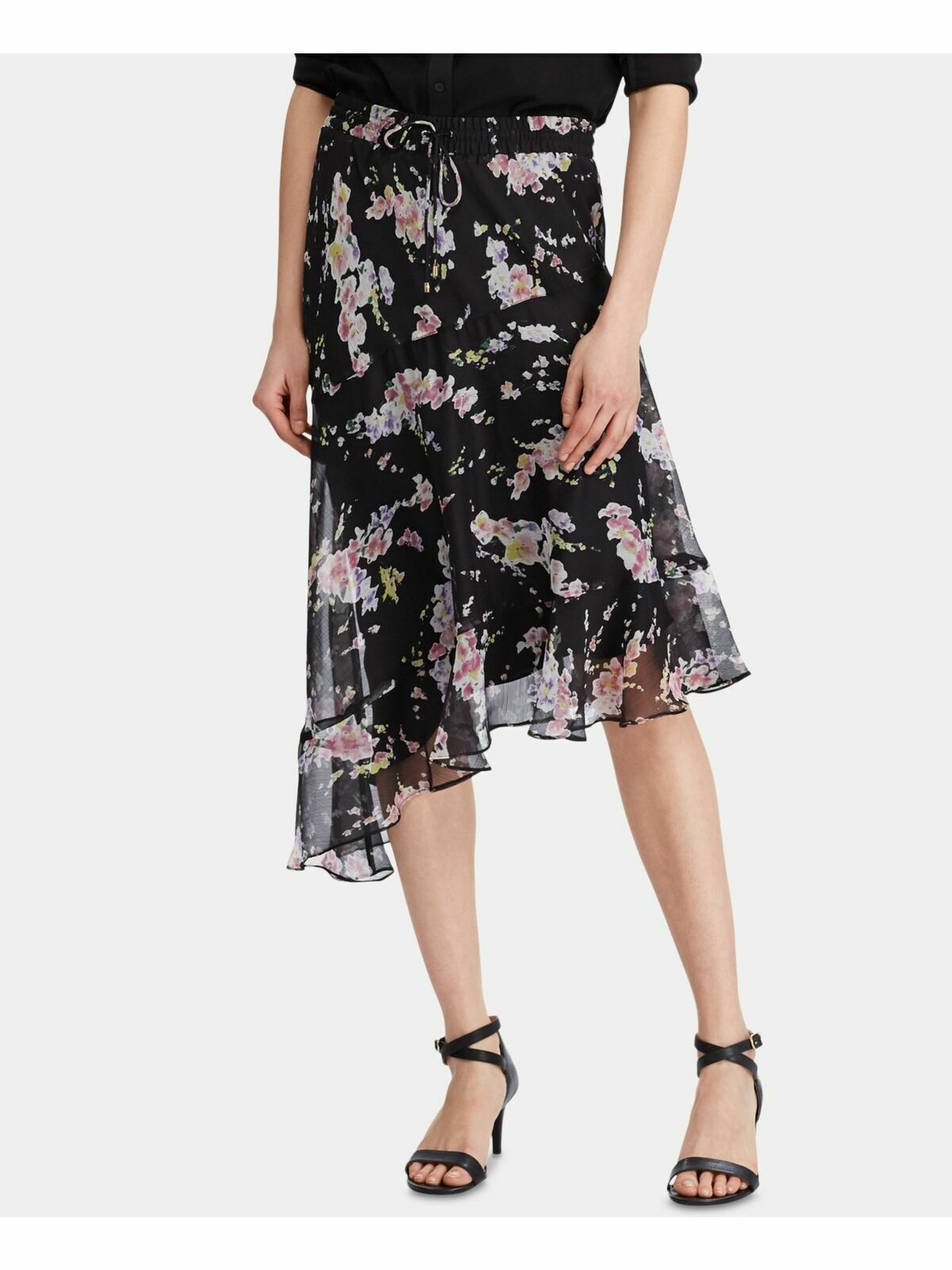 NEW! Ralph Lauren Women's 16W Floral Tiered Georgette Peasant Skirt NWT $135